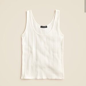 J. Crew Women's Cream Ribbed Tank Top pointelle